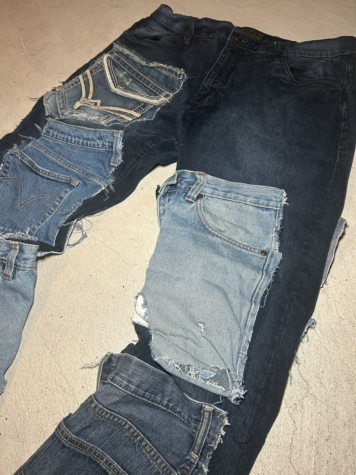 Handmade × Levi's Straight cut handmade jeans multi pocket patchwork Size US 40 / EU 56 - 2 Thumbnail