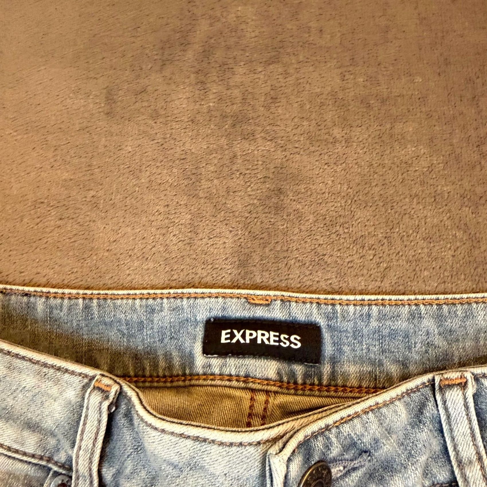 Express Express Athletic Slim Jeans Mens 31x32" Light Wash Denim Pants Blue Toya? Size US 31 - 3 Thumbnail