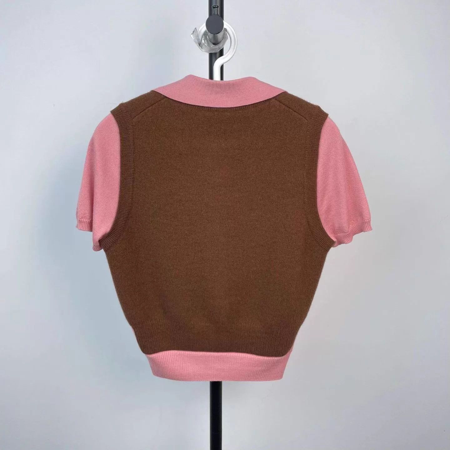Miu Miu MIU MIU colorblock polo shirt pink/brown size 38 24 Size XS / US 0-2 / IT 36-38 - 2 Thumbnail