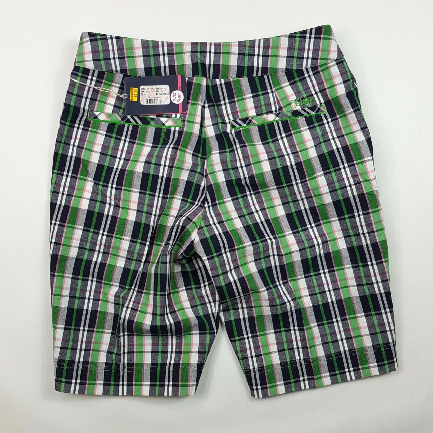 Vintage VINTAGE Tehama Golf Bermuda Shorts Women Size 6 Green Plaid Tennis Athletic Outdoor Y2K 90s Boys? Size 24" / US 00 / IT 34 - 4 Thumbnail