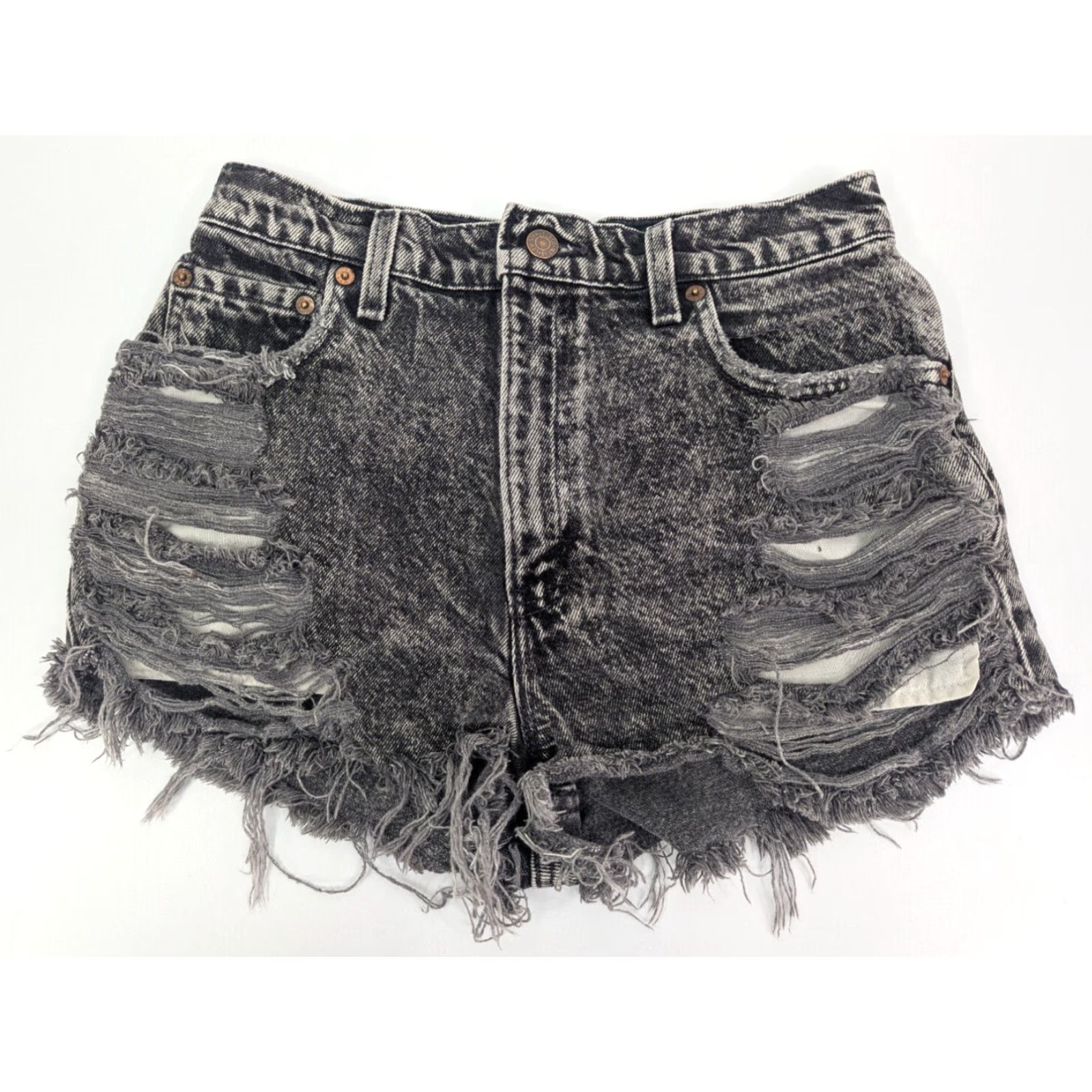 Levi's VINTAGE Levi's 16551-0260 Denim Cut-Off Shorts Faded Raw Hem Grunge USA Size 8 Size 30" / US 8 / IT 44 - 2 Thumbnail