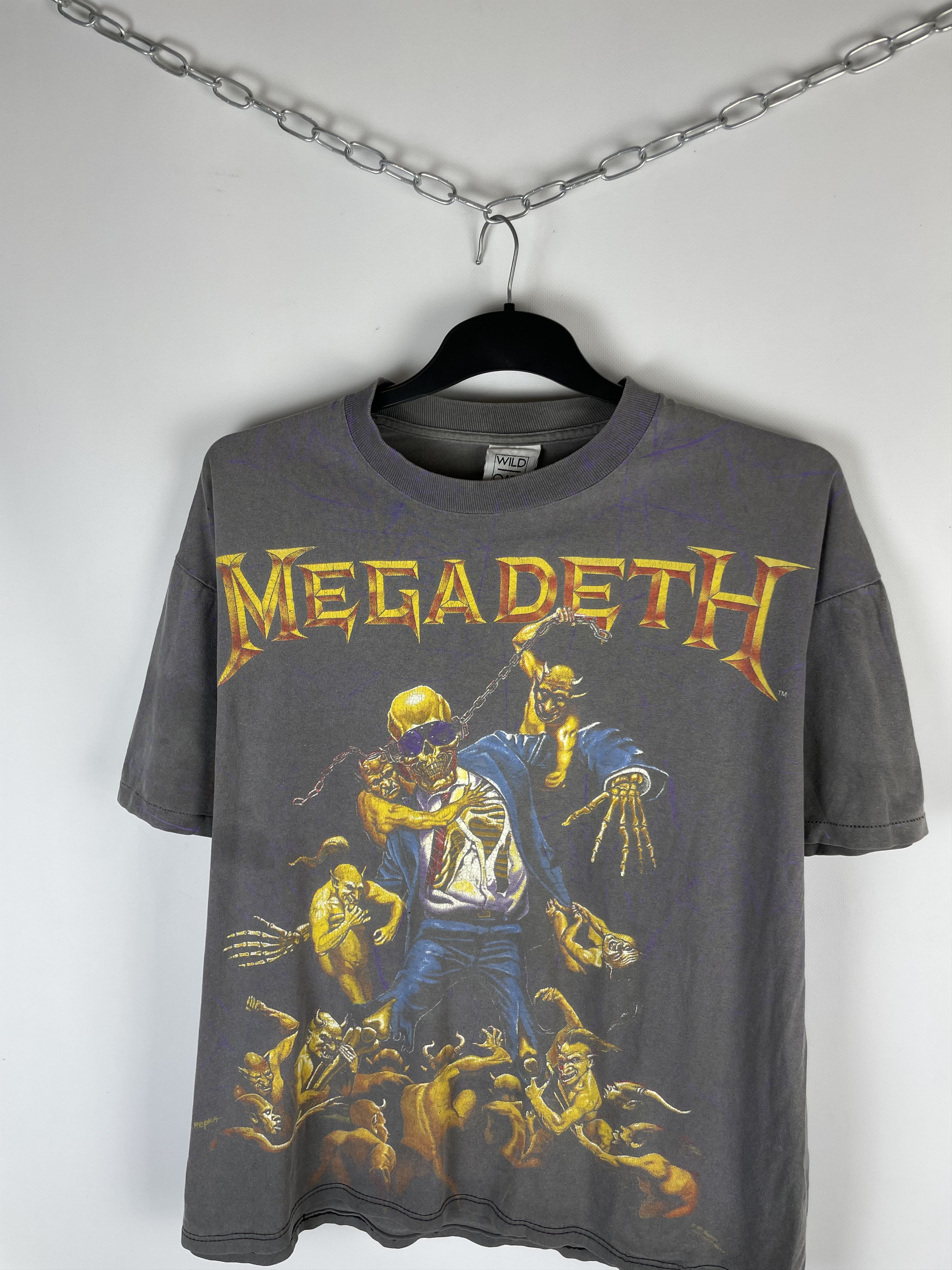 Band Tees × Vintage 1991 MEGADETH ALL OVER PRINT AOP WILD OATS TEE SHIRT Size US XL / EU 56 / 4 - 3 Thumbnail