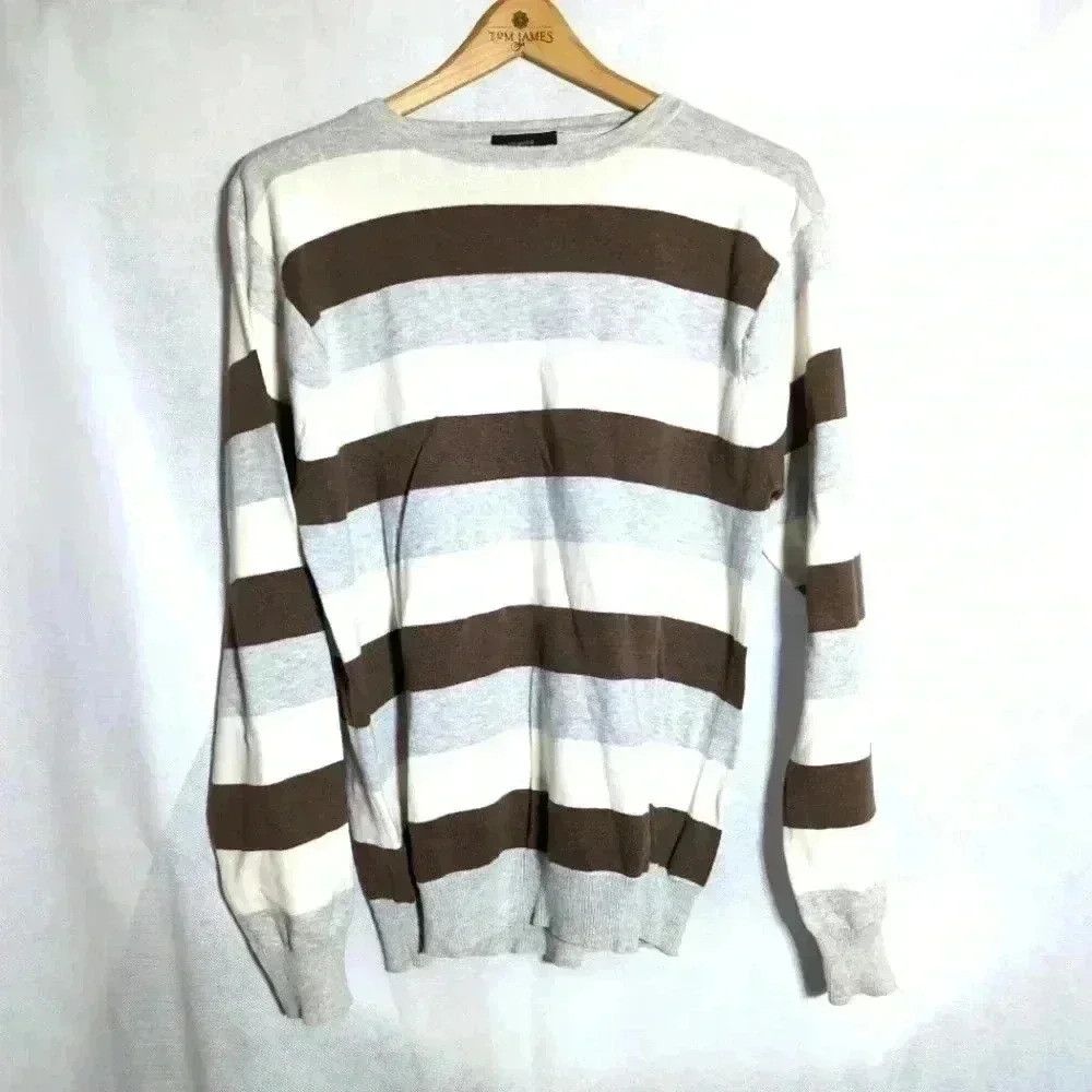 Cedarwood State Cedarwood State Striped Sweater Brown/Gray/White sz M 100% Size M / US 6-8 / IT 42-44 - 1 Thumbnail