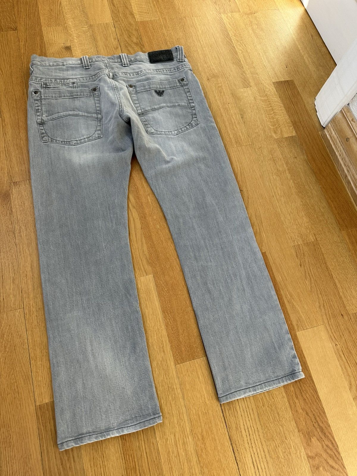 Giorgio Armani Vintage Giorgio Armani Denim Gray Jeans 33 Size Metal Logo Size US 33 - 15 Thumbnail