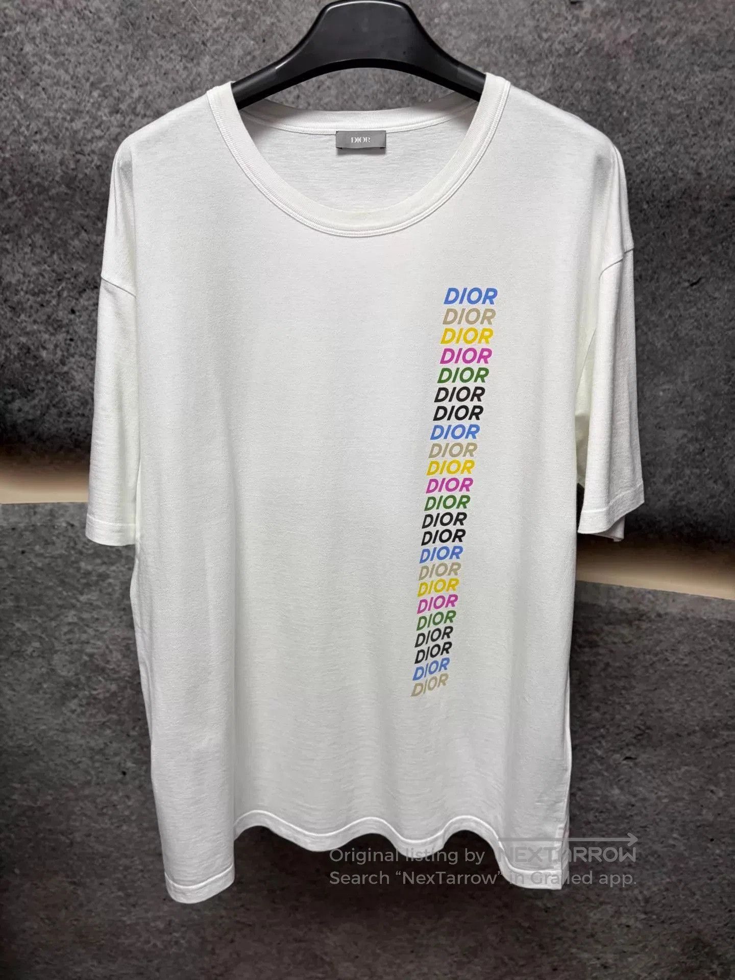 Dior White Short-Sleeve T-Shirt with Rainbow Text Print. Size US XXL / EU 58 / 5 - 1 Thumbnail