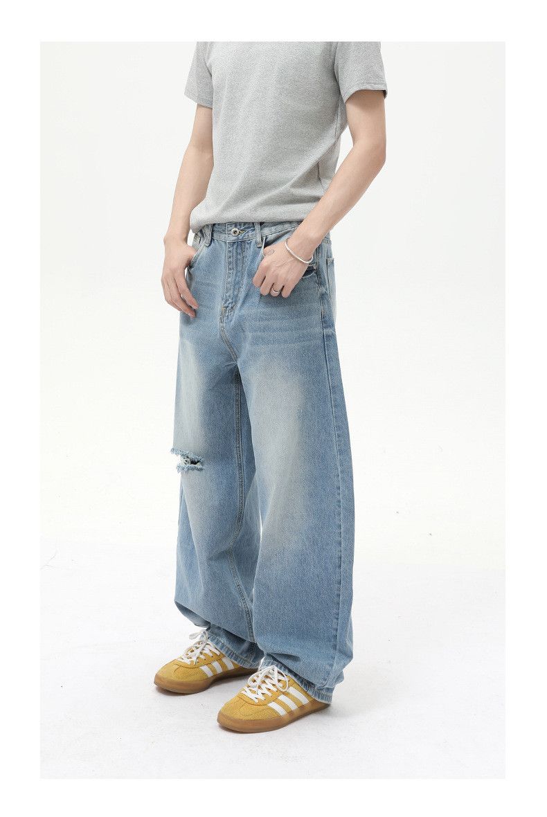 Japanese Brand Japanese distressed street retro loose ripped curved jeans Size US 32 / EU 48 - 4 Thumbnail
