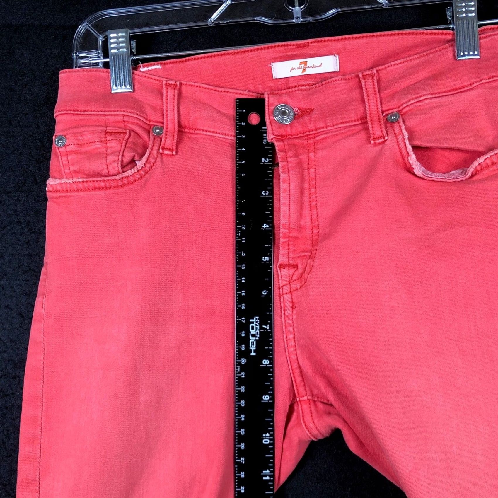 7 For All Mankind 7 For All Mankind Jeans Womens Coral Mid Rise Slim Distressed Stretch 28 5-Pocket Denim Skinny casual Womens Size 28" / US 6 / IT 42 - 7 Thumbnail