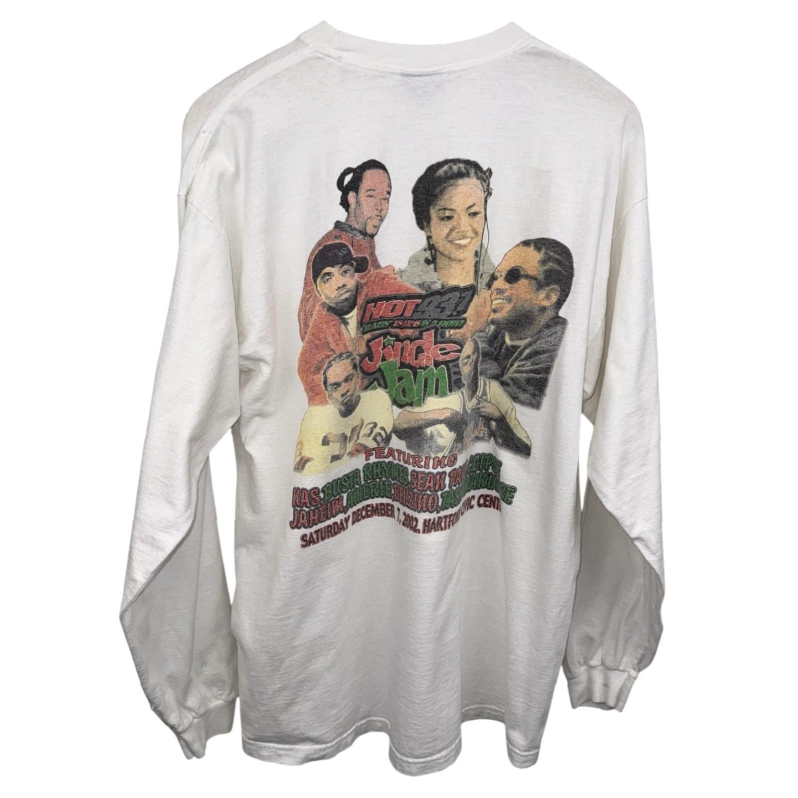 Vintage VINTAGE 2002 Jingle Jam Nas Busta Rhymes Sean Paul Longsleeve Rap Tee Shirt L White Men T-Shirt Size L Size US L / EU 52-54 / 3 - 2 Thumbnail