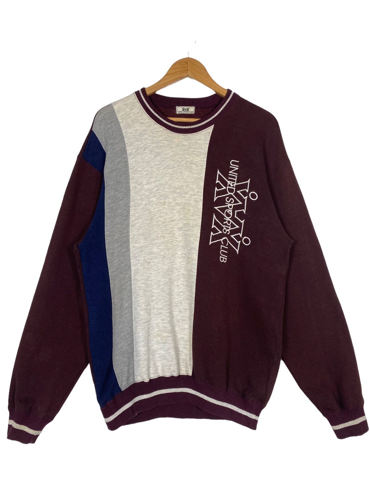 image of Sportswear Magixson Big Logo Embroidered Crewneck Sweatshirt in Brown, Men's (Size Medium)