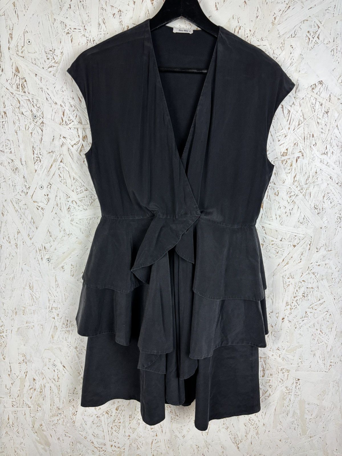 Miu Miu Vintage Miu Miu Silk Pleated Dress SS11 Black Size 40 Size S / US 4 / IT 40 - 1 Thumbnail