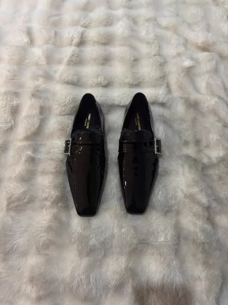 Saint Laurent Paris Saint Laurent Paris Crystal Buckle Loafers Leather Shoes Size US 10 / EU 43 - 1 Thumbnail