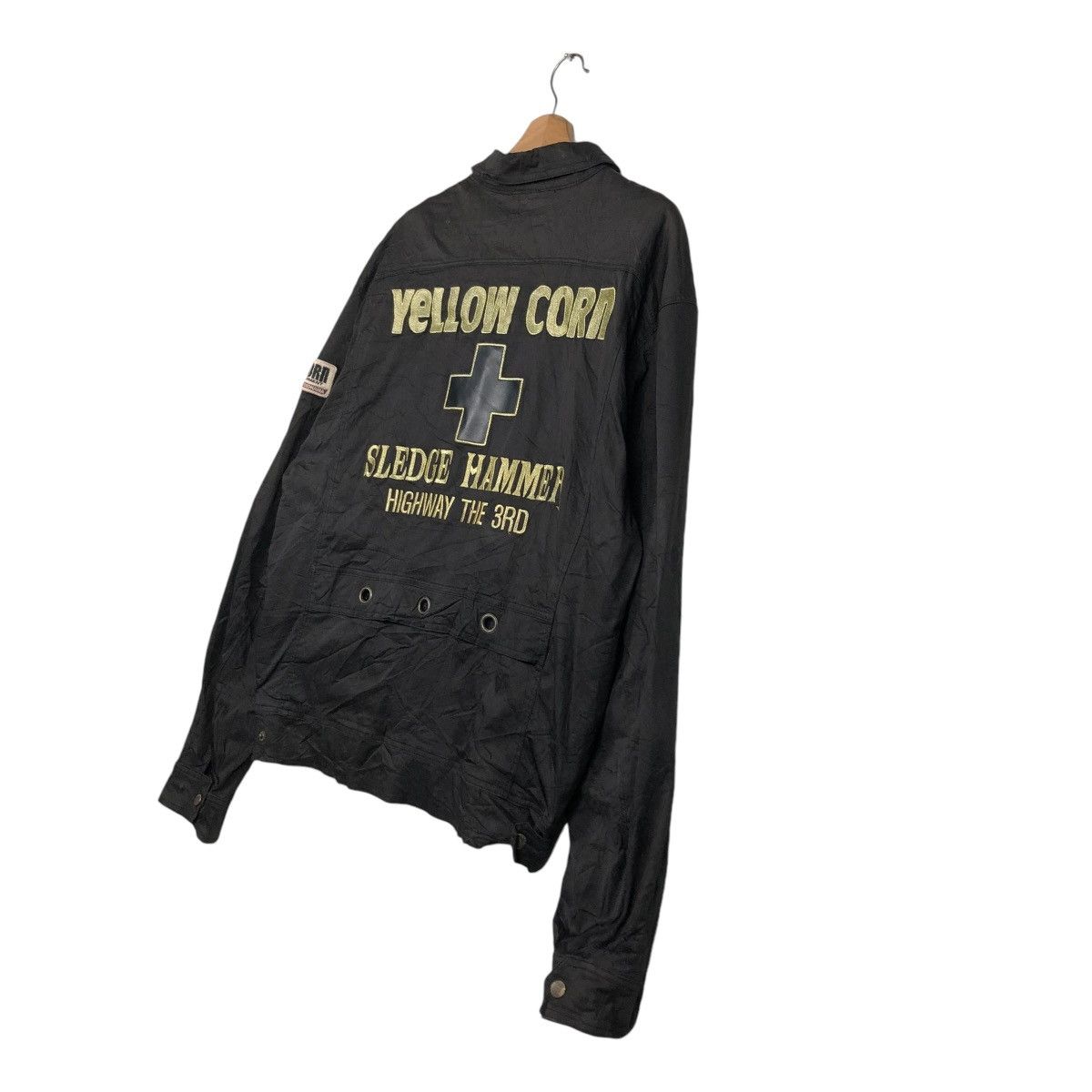 Vintage 🔥VINTAGE BIKER JACKET YELLOW CORN BIG LOGO SLEDGE HAMMER Size US L / EU 52-54 / 3 - 12 Thumbnail