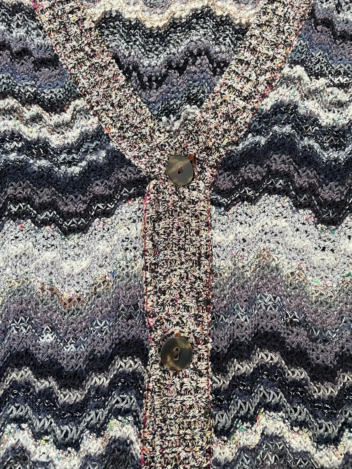 Vintage Missoni Caperdoni Knit Cardigan Zig Zag Pattern Jacket Size XL / US 12-14 / IT 48-50 - 4 Thumbnail