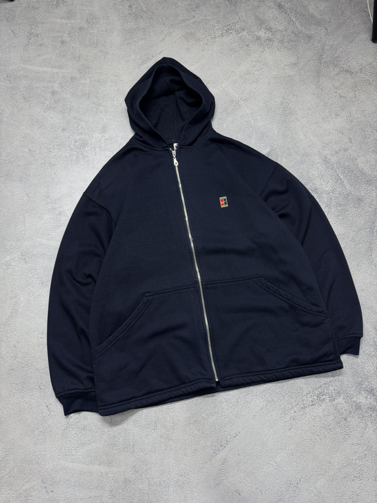 Nike Vintage Y2k Nike Court Mini Swoosh Hoodie 00’s Size US XL / EU 56 / 4 - 3 Thumbnail