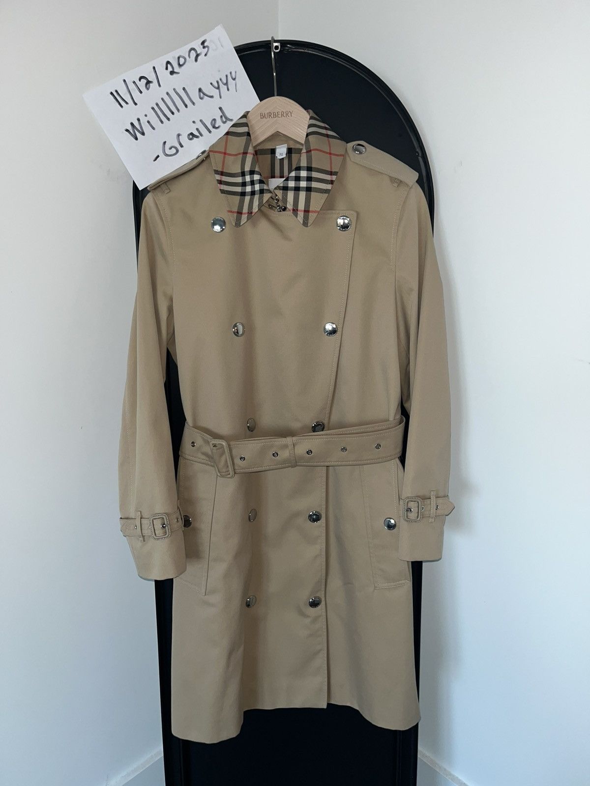 Burberry Burberry Check Collar Gabardine Trench Coat Size S / US 4 / IT 40 - 5 Thumbnail