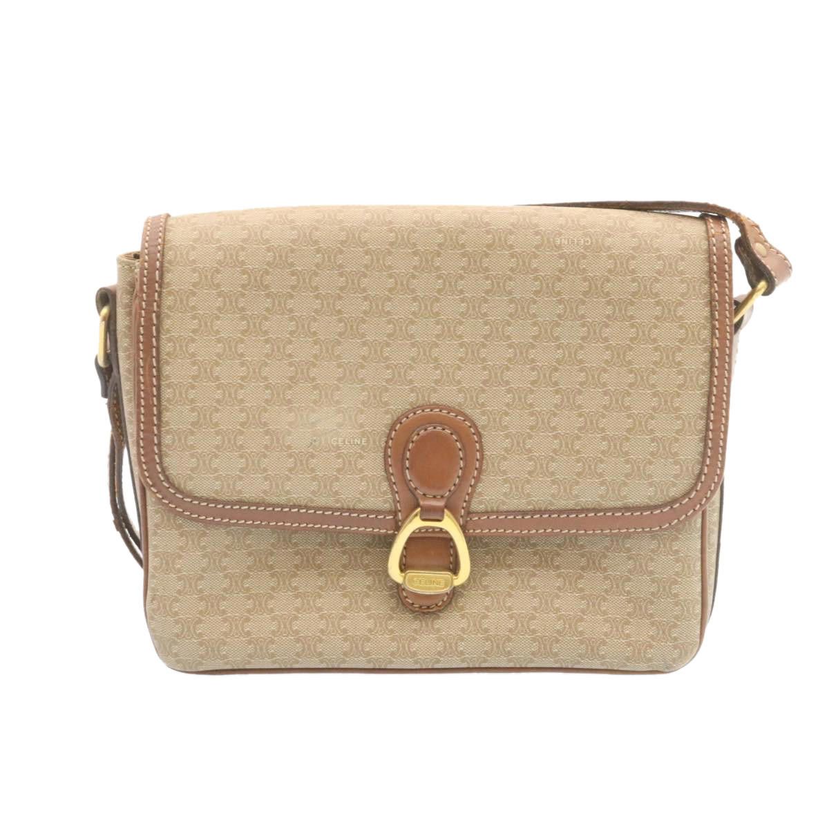 image of Celine Macadam Canvas Crossbody Bag in Tan, Women's