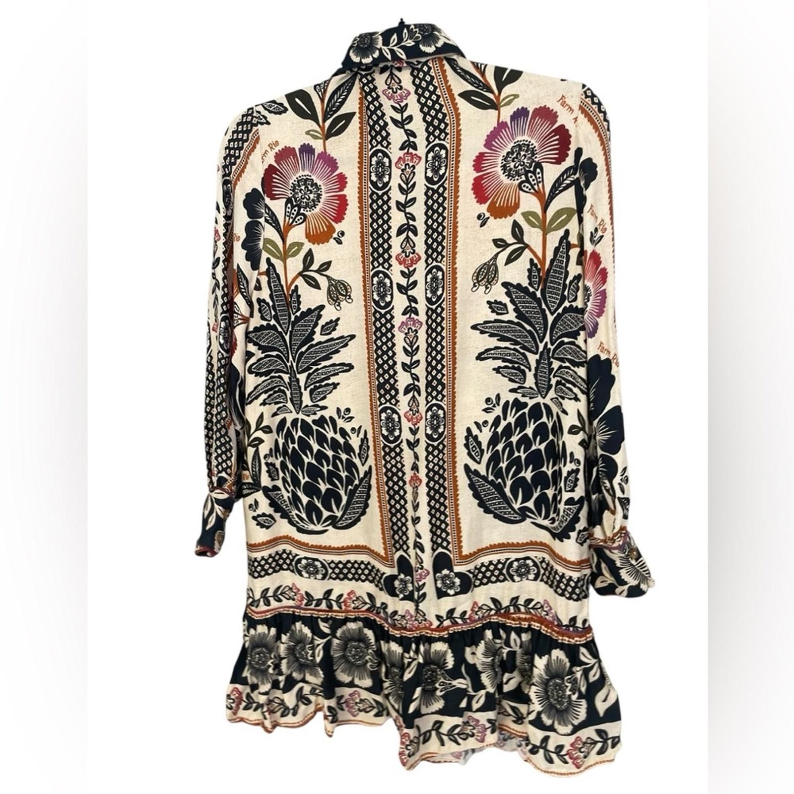 Farm Rio 🌺 FARM Rio Romantic Garden Mini Dress – Size XS Size XS / US 0-2 / IT 36-38 - 4 Thumbnail