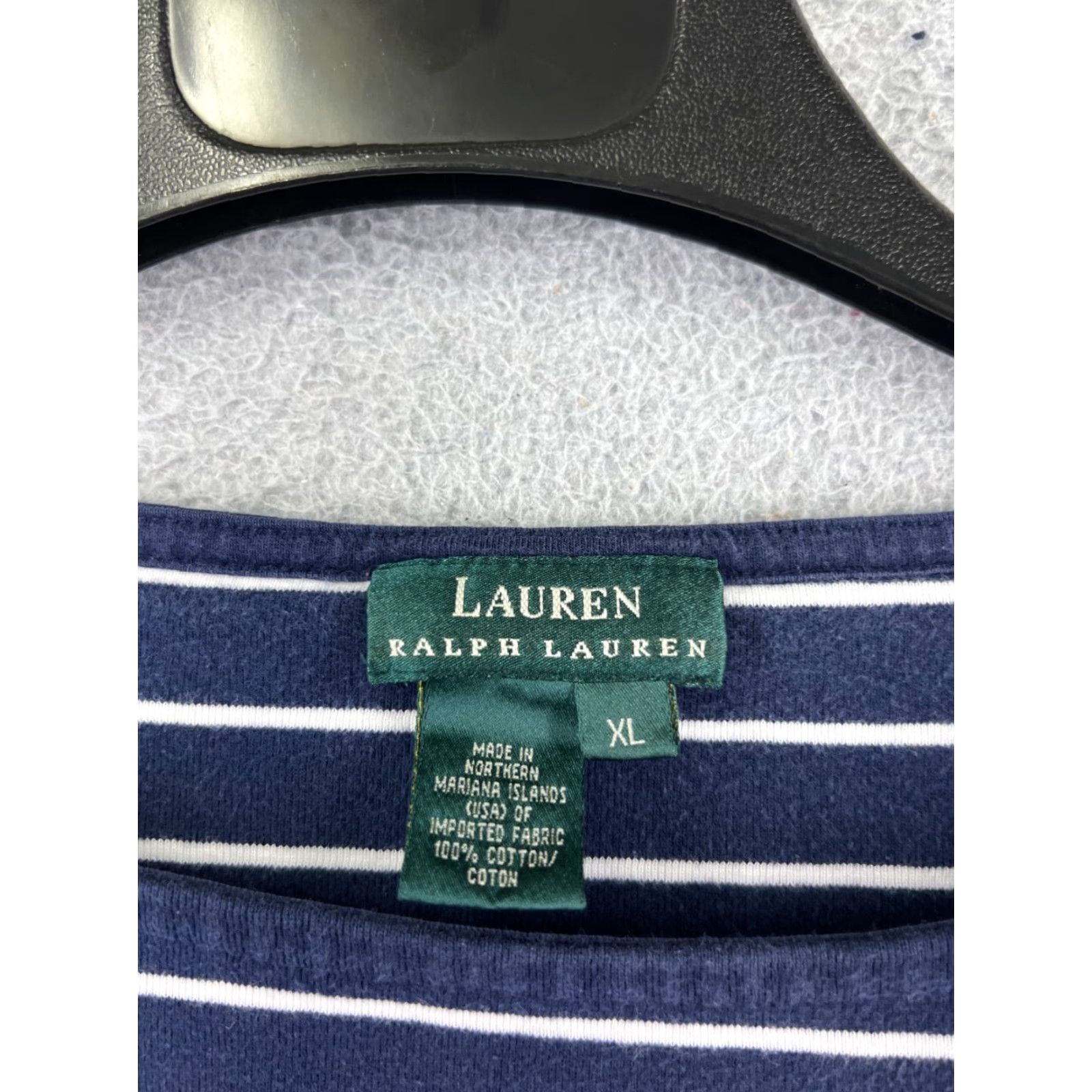 Polo Ralph Lauren VINTAGE Polo Ralph Lauren Shirt Juniors XL Blue Stripe 3/4 Sleeve Round Neck Casual Cotton Size XL / US 12-14 / IT 48-50 - 3 Thumbnail