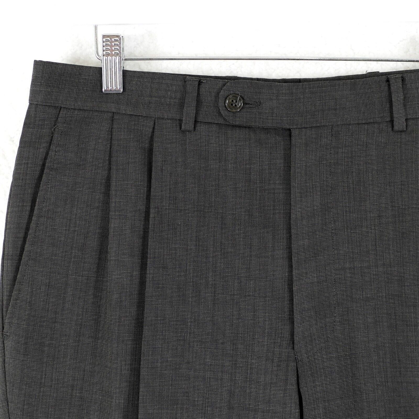 Jack Victor Jack Victor Valentino CT Wool Green Gray Nailshead Pleated D Size 34R - 2 Thumbnail