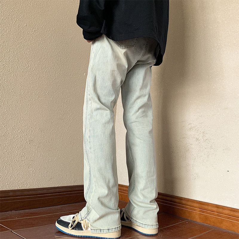 Japanese Brand Men's American retro washed slim straight casual jeans Size US 32 / EU 48 - 3 Thumbnail