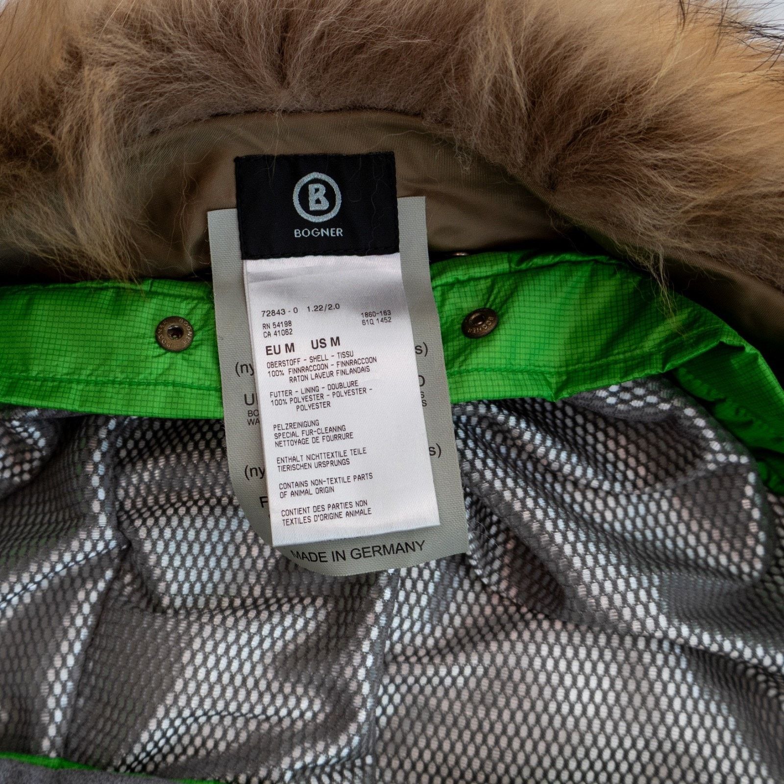 Bogner Bogner Mens Ski Jacket Green Down Fur Hood Sports Coat Sz M Size US M / EU 48-50 / 2 - 12 Thumbnail