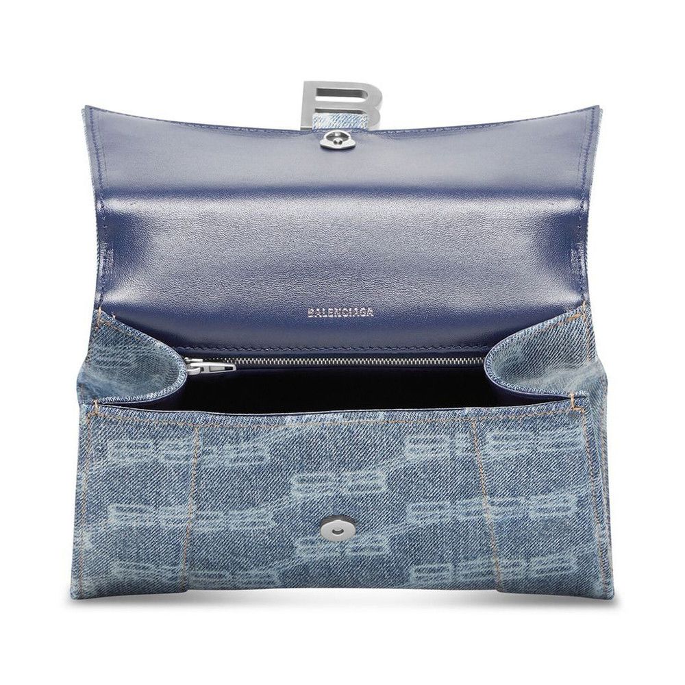 Balenciaga o1mt1gz0924 Size: OS / Hourglass Handbag BB Monogram Denim Size ONE SIZE - 3 Thumbnail