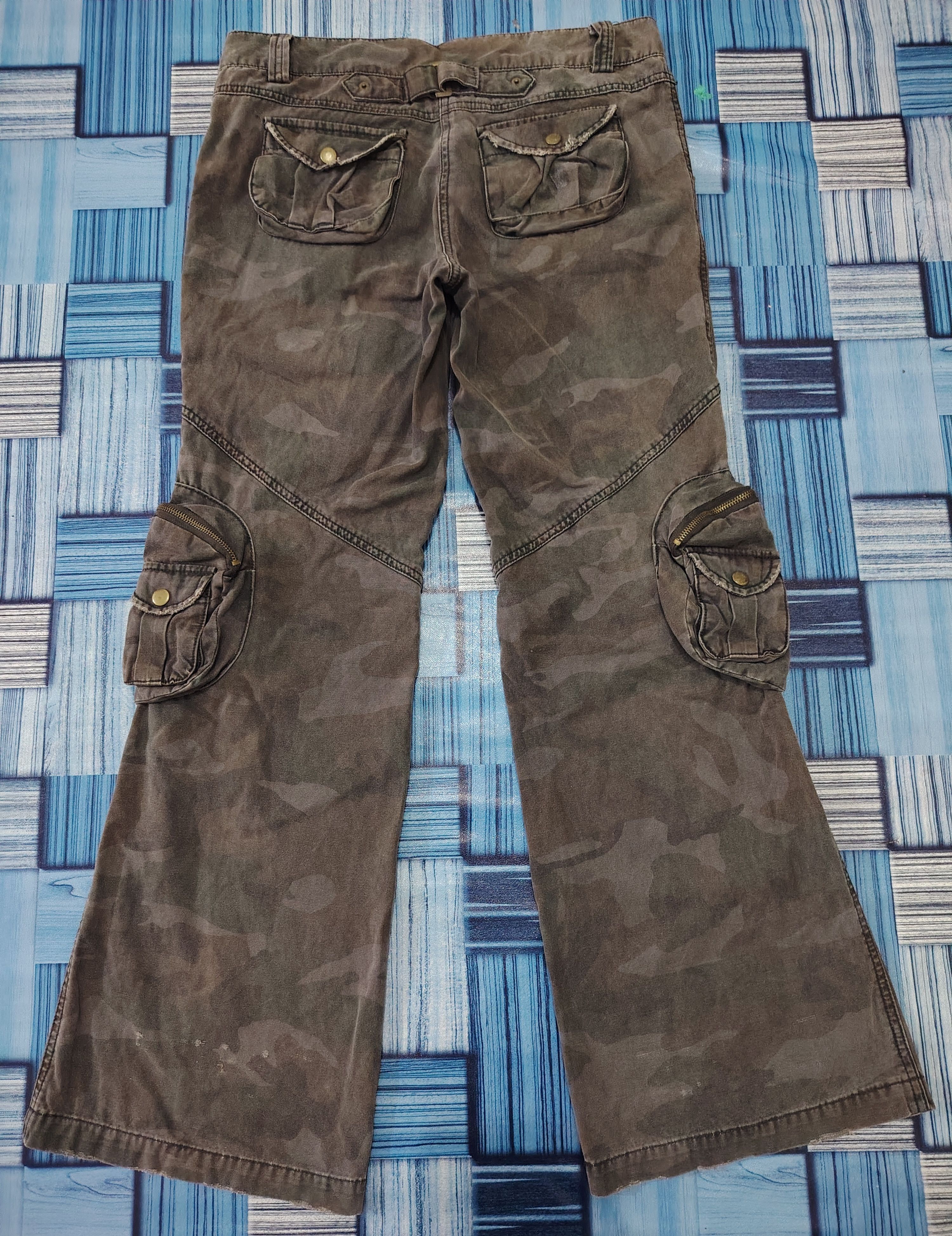 Vintage Vtg Camou Cargo Flared & Army Pocket chest rig tactical Size US 33 - 10 Thumbnail
