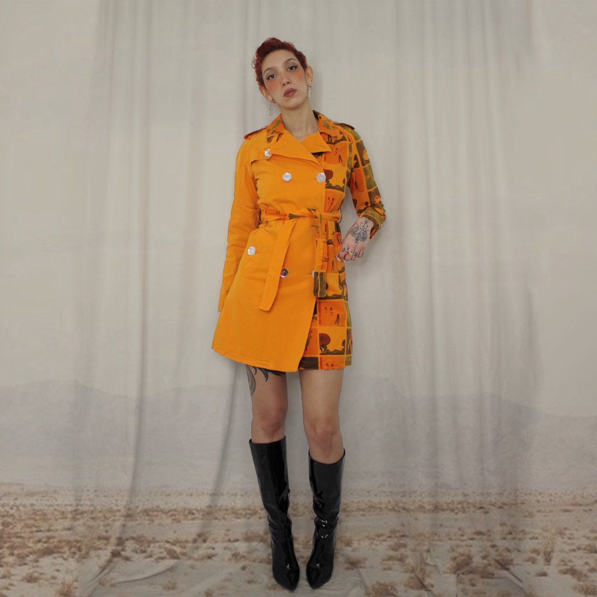 Custo Barcelona 🐔CUSTO ORANGE TRENCH🐔 Size XS / US 0-2 / IT 36-38 - 1 Thumbnail