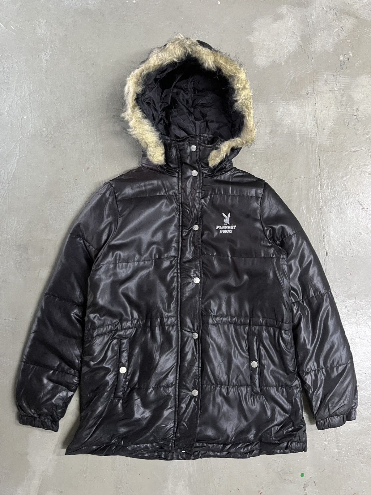 If Six Was Nine Vintage Playboy x Supreme Style Nylon Fur Jacket Size US L / EU 52-54 / 3 - 4 Thumbnail