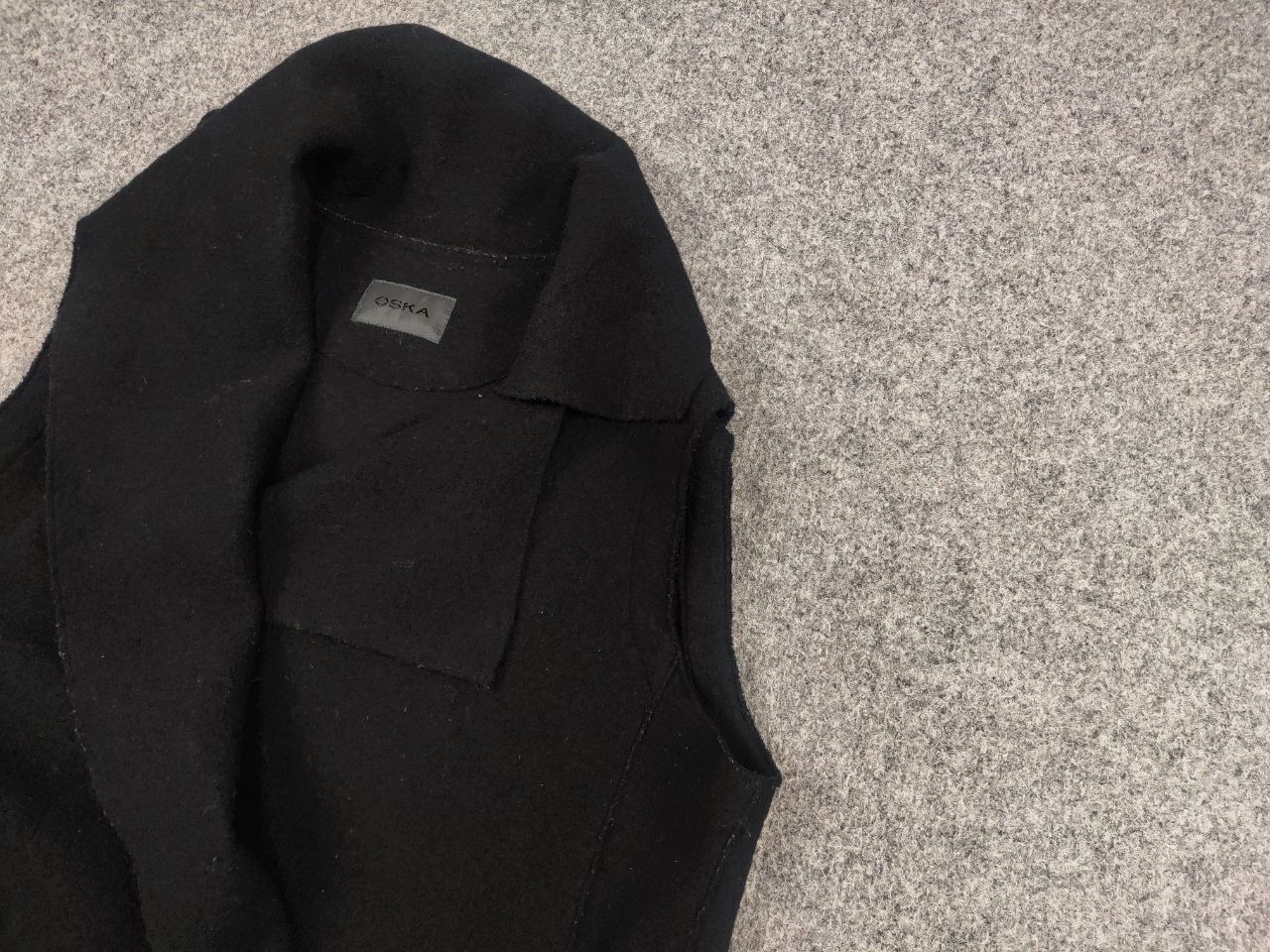 OSKA Oska Germany Design Black Wool Avant Garde Asymmetrical Vest Size M / US 6-8 / IT 42-44 - 3 Thumbnail