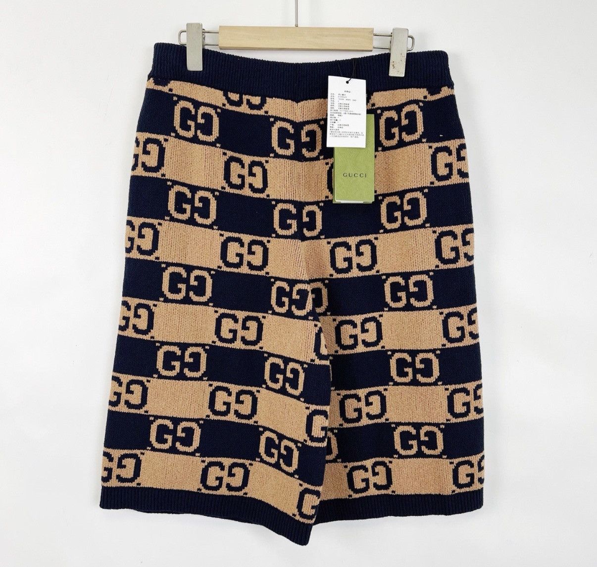Gucci GUCCI Khaki Color-Block Jacquard Mid-Rise Shorts K12 Size 27" / US 4 / IT 40 - 2 Thumbnail