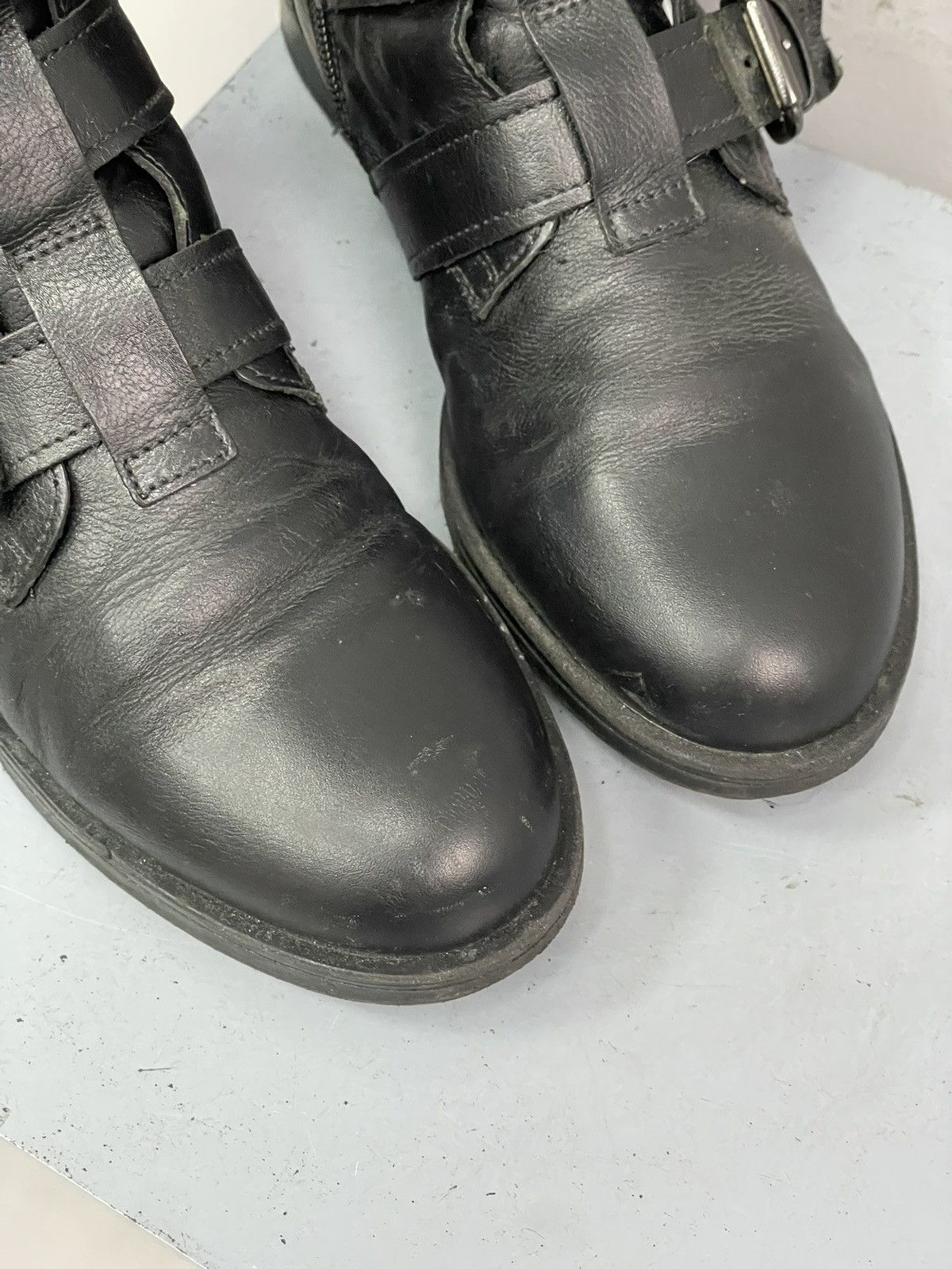 Other Vintage guidi style Gothic Multi Buckle Leather Boots Y2K Size US 7.5 / EU 40-41 - 13 Thumbnail