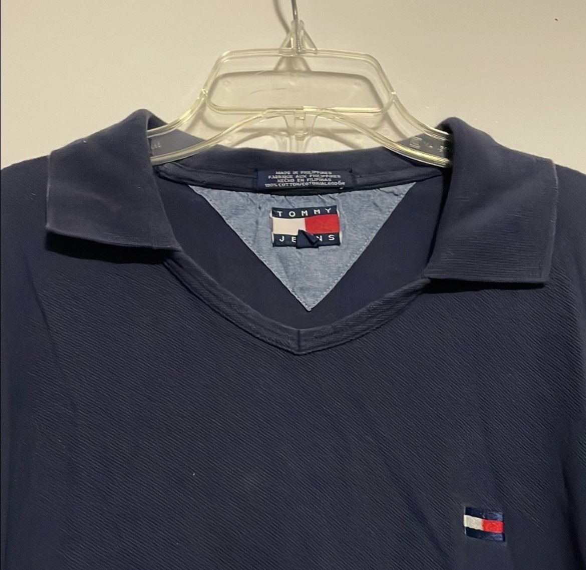 Tommy Jeans Tommy Hilfiger Blue Long Sleeve Polo Shirt Size US L / EU 52-54 / 3 - 3 Thumbnail