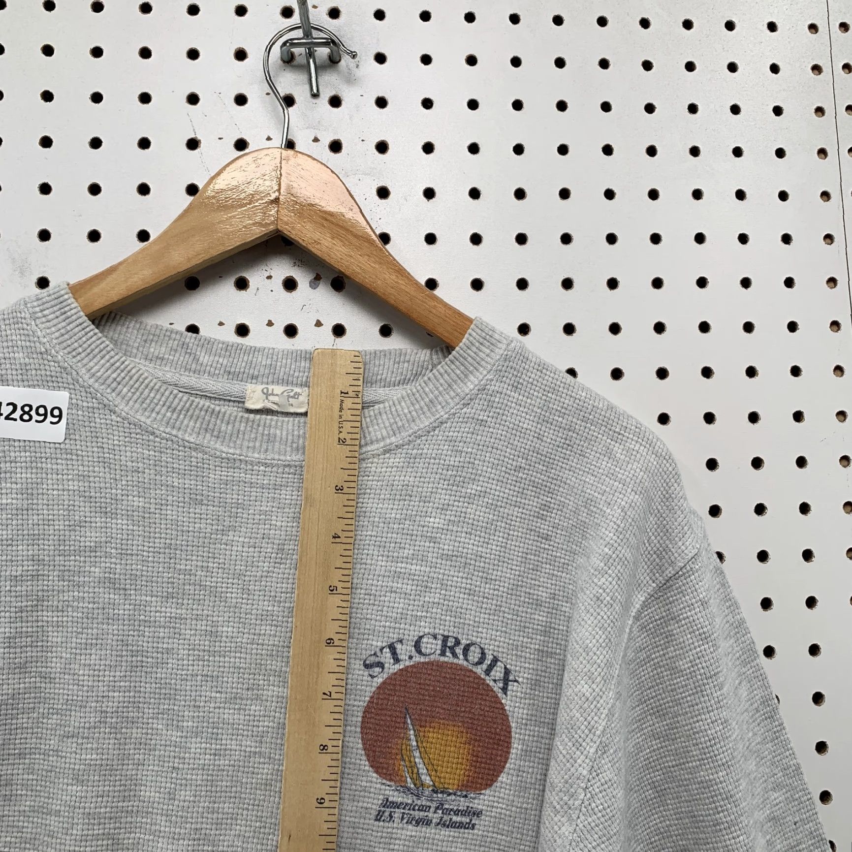 Brandy Melville Brandy Melville St. Croix Pullover Sweatshirt Women's One Size Thermal Gray Long Sleeve Size ONE SIZE - 5 Thumbnail