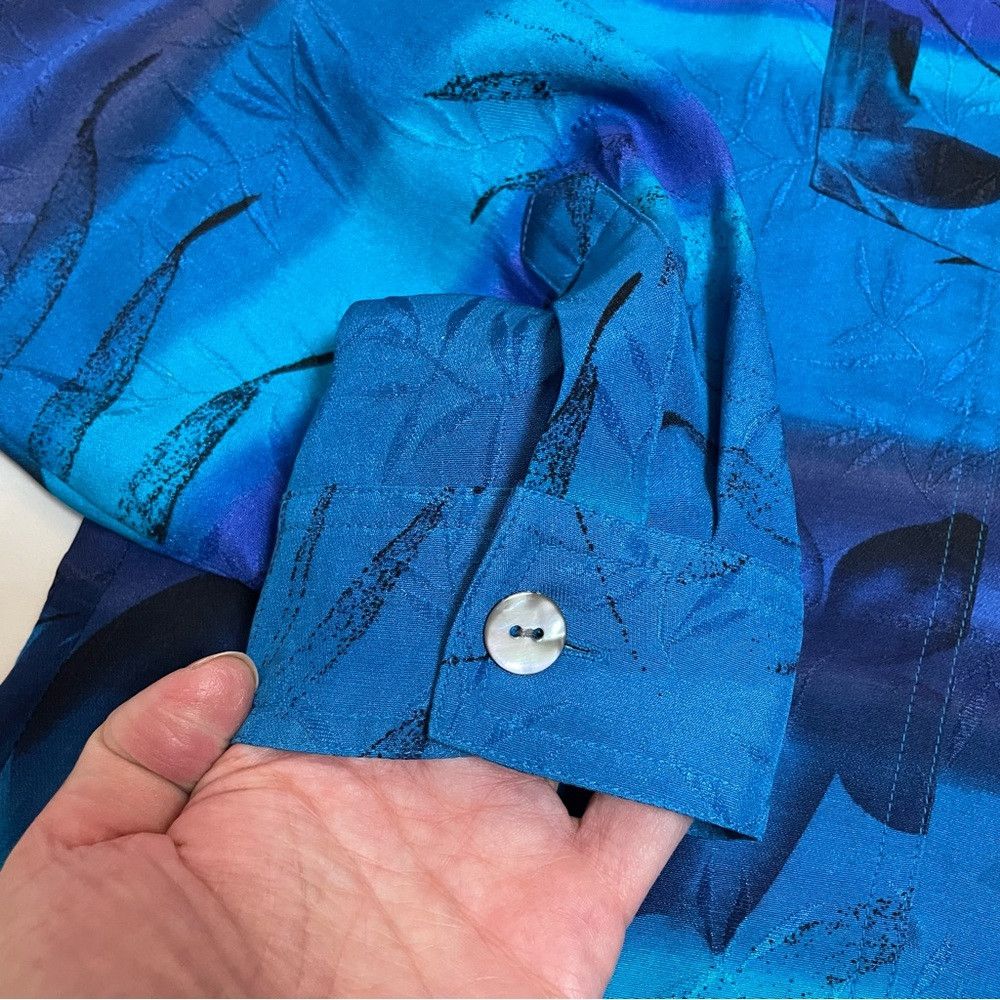 Chicos Chico's Silk Blue Long Sleeve Shirt Size 3 US XL Size XL / US 12-14 / IT 48-50 - 4 Thumbnail