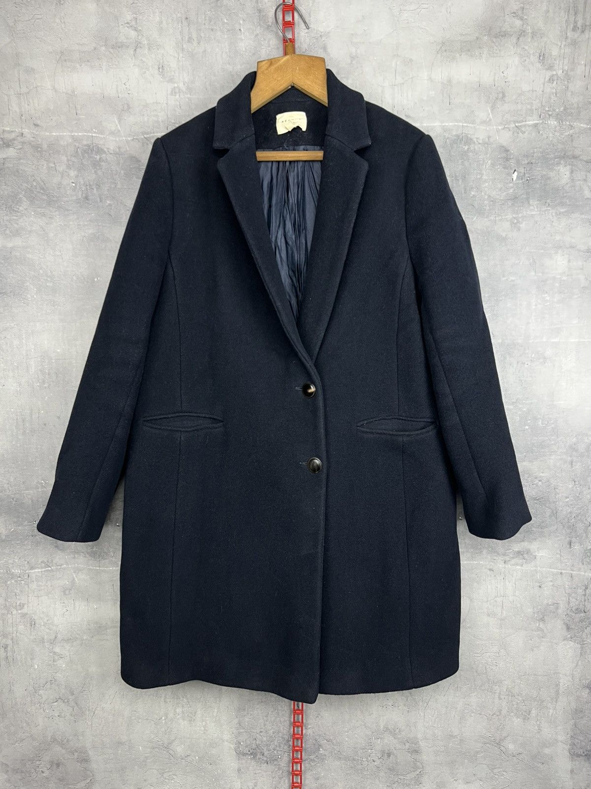 Sezane MANTEAU JOHNSON coat wool Blue Size 44