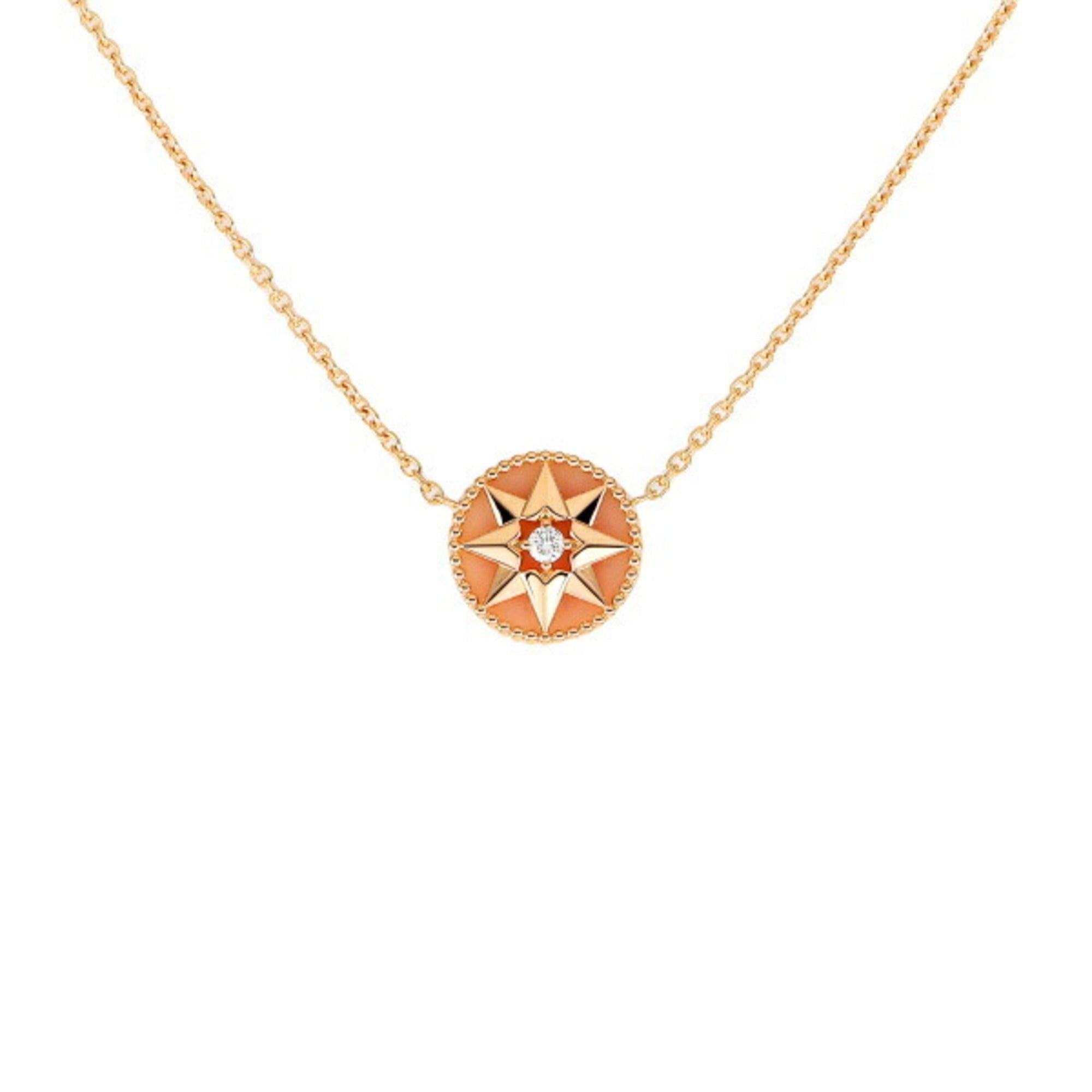 image of Christian Dior Dior Rose Devan K18Pg Pink Gold Necklace, Women's