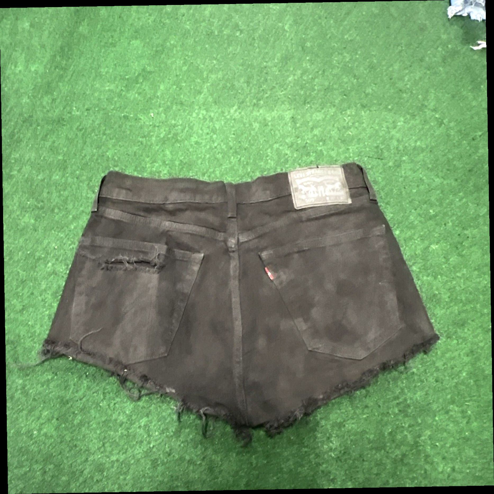 Levi's Vintage Levis 501 Black Distressed with Holes Cutoff 2" Jean Shorts Size 32 Size 24" / US 00 / IT 34 - 5 Thumbnail