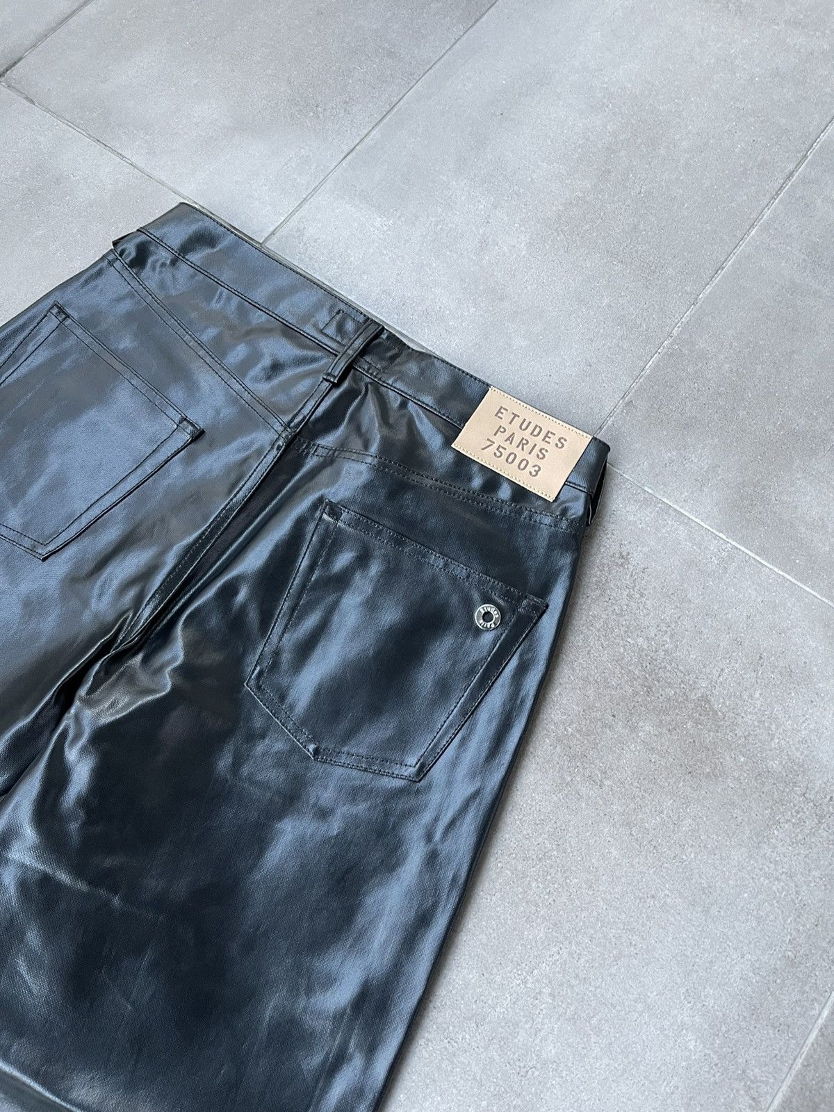 Etudes !DS! SS22 Etudes Corner Coated Faux Leather Black Pants Size US 30 / EU 46 - 17 Thumbnail