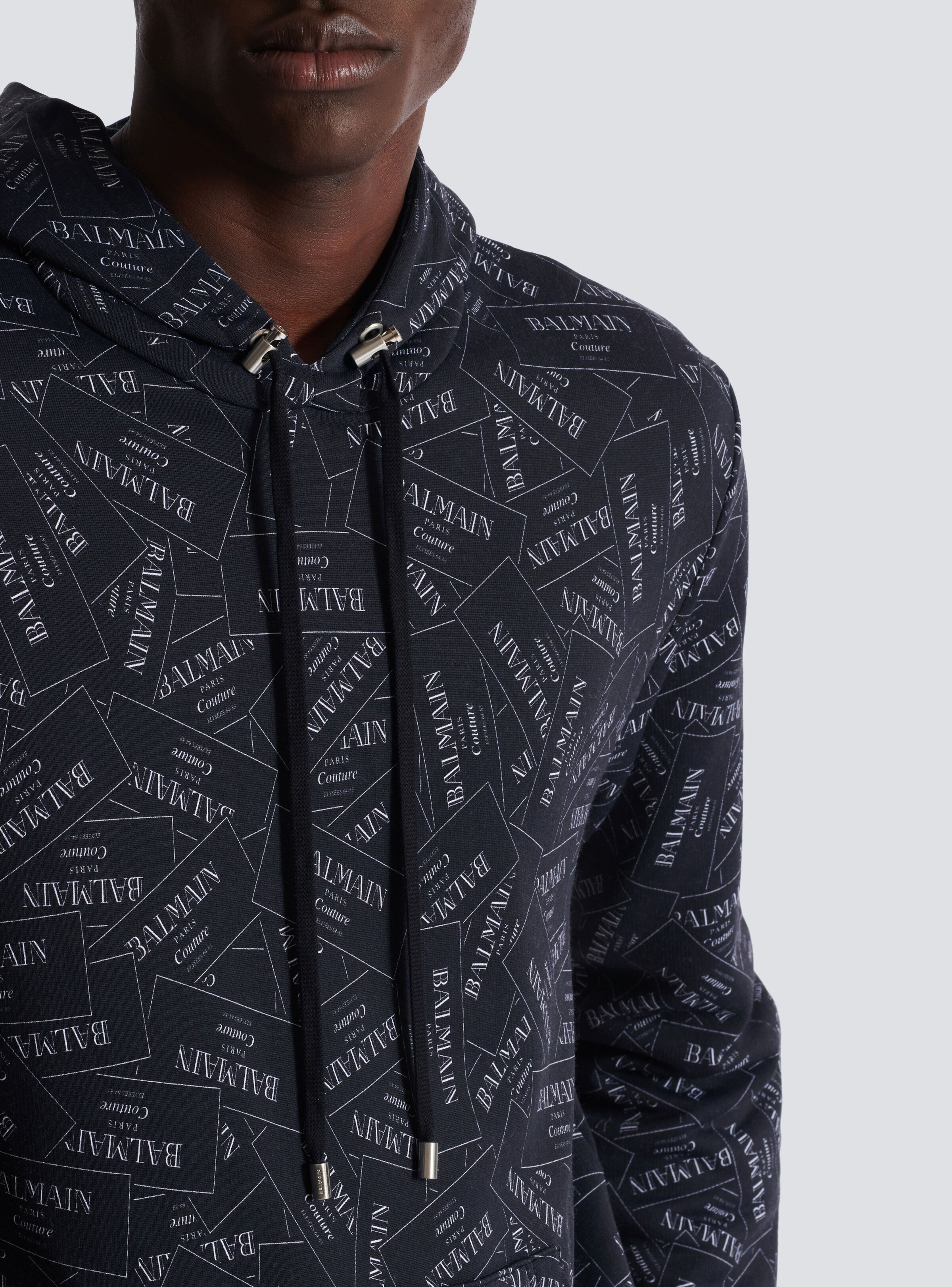 Balmain o1mt1gz0126 Balmain AO Couture Label Hoodie in Black Size US M / EU 48-50 / 2 - 7 Thumbnail