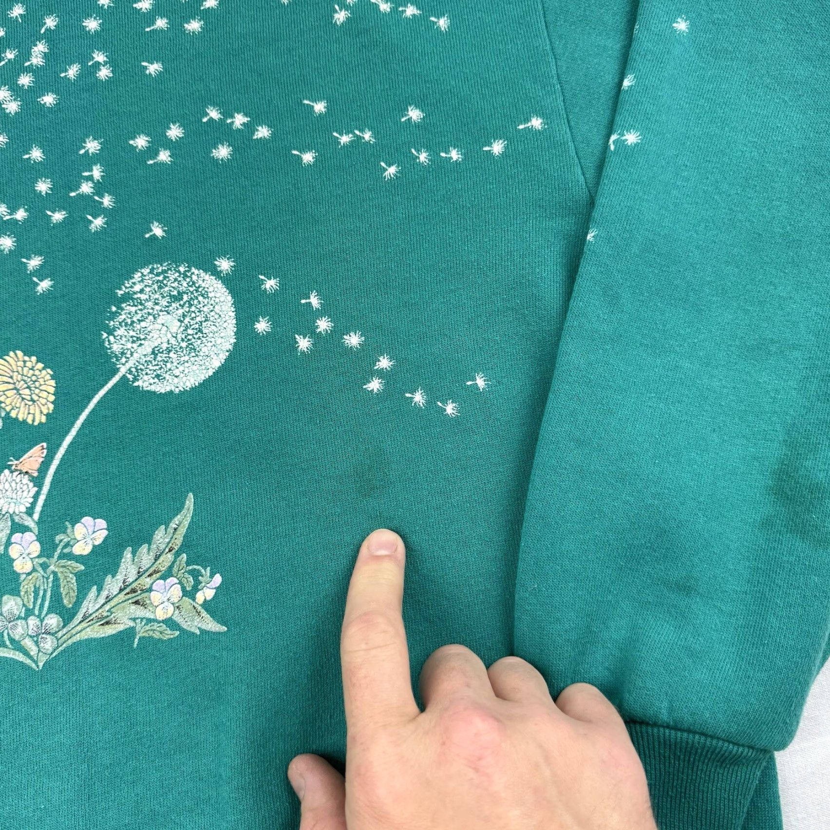 Vintage VINTAGE Morning Sun Sweatshirt Women’s Medium Pullover Crew Neck Long Sleeve Teal Nature 90s Size M / US 6-8 / IT 42-44 - 3 Thumbnail