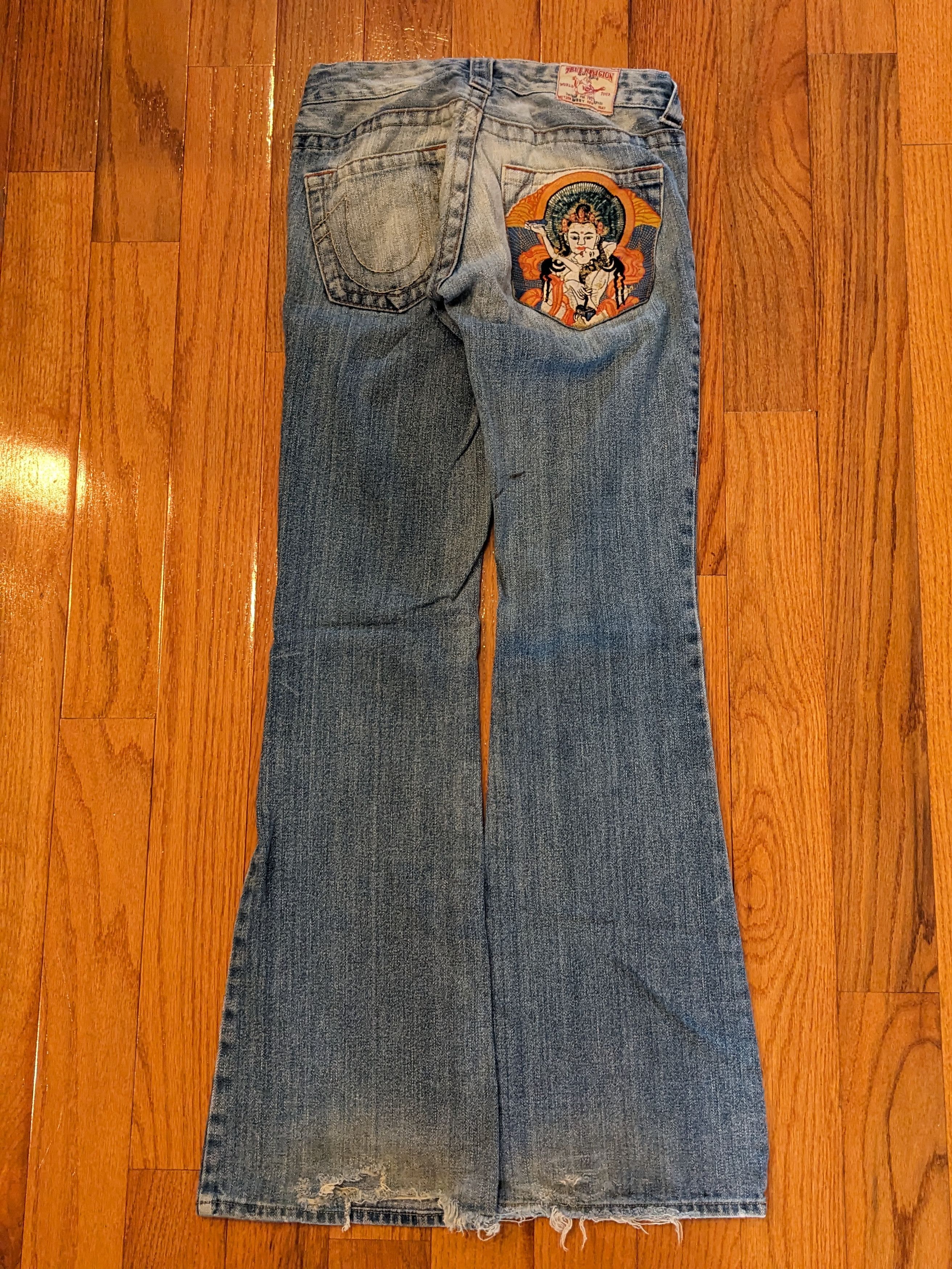 True Religion × Vintage Vintage 90s True Religion Sun Kama Sutra Size 27 Blue Denim Size 27" / US 4 / IT 40 - 1 Thumbnail