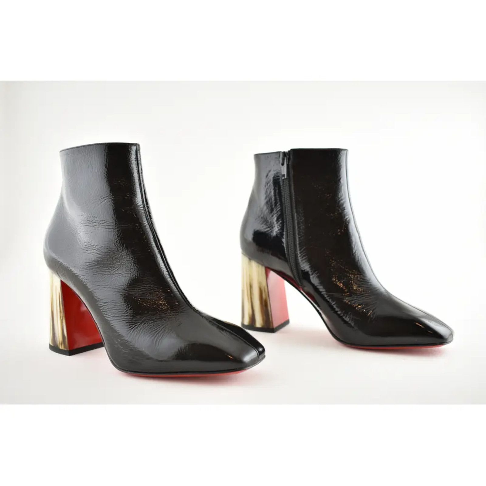 Christian Louboutin Christian Louboutin Hilconico 85 Black Patent Block Corne Size US 5.5 / IT 35.5 - 4 Thumbnail