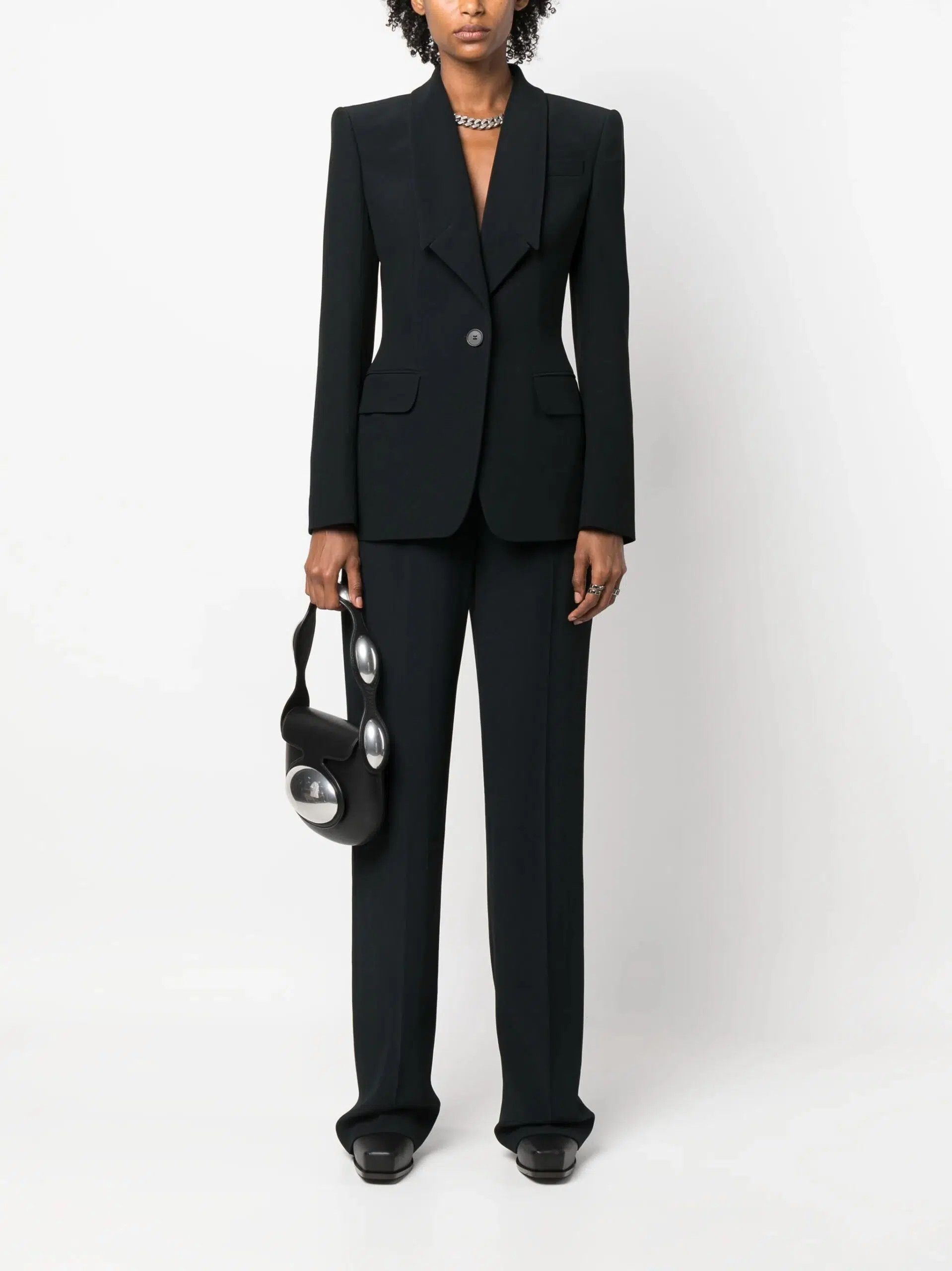 Alexander McQueen o1s22i1n1024 Fluid Crepe Trouser in Black Size 28" / US 6 / IT 42 - 2 Thumbnail
