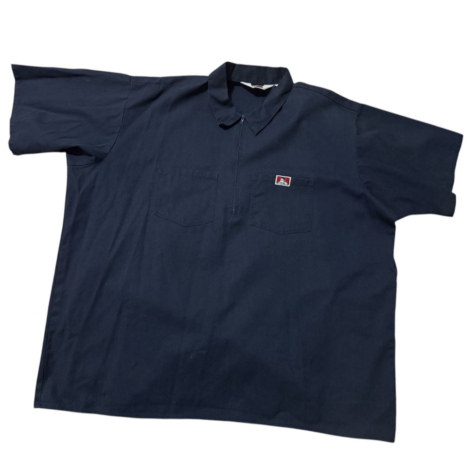 Ben Davis × Vintage XXXL Vintage 80s 90s Ben Davis Half-Zipper Navy Workshirt Size US XXL / EU 58 / 5 - 1 Thumbnail