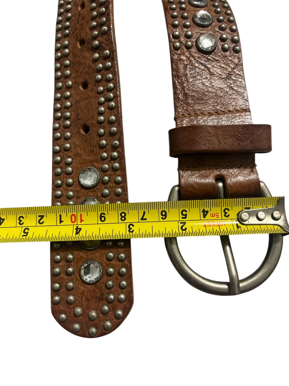 B.B. Simon Leather Belt Studded Dimon by Rouge Inspired BB Simon Size 34 - 4 Thumbnail