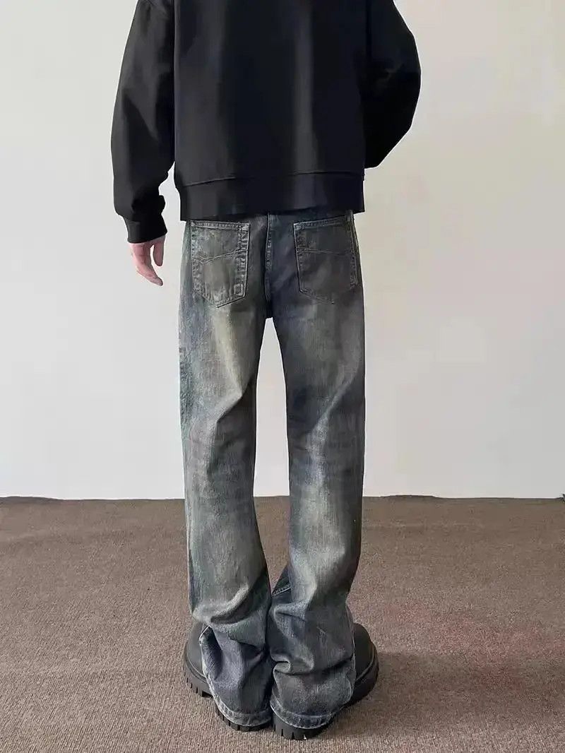 Japanese Brand High street distressed ink-splashed baggy flared jeans Size US 30 / EU 46 - 4 Thumbnail
