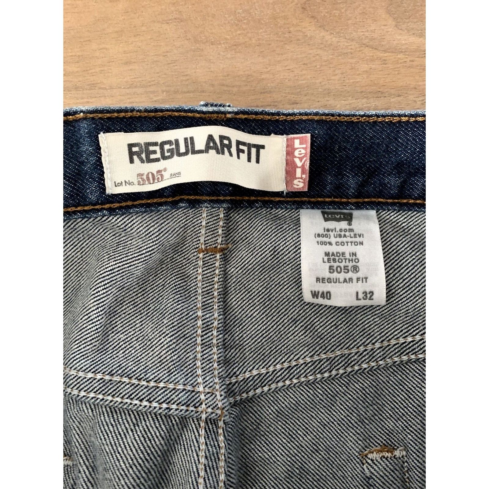 Levi's Levi's 505 Jeans Regular Mens Pants 40x32 Denim Straight Leg Regular Fit Y2K Retro Blue Cotton Denim 5-Pocket Mens Regular Jeans Size US 40 / EU 56 - 3 Thumbnail