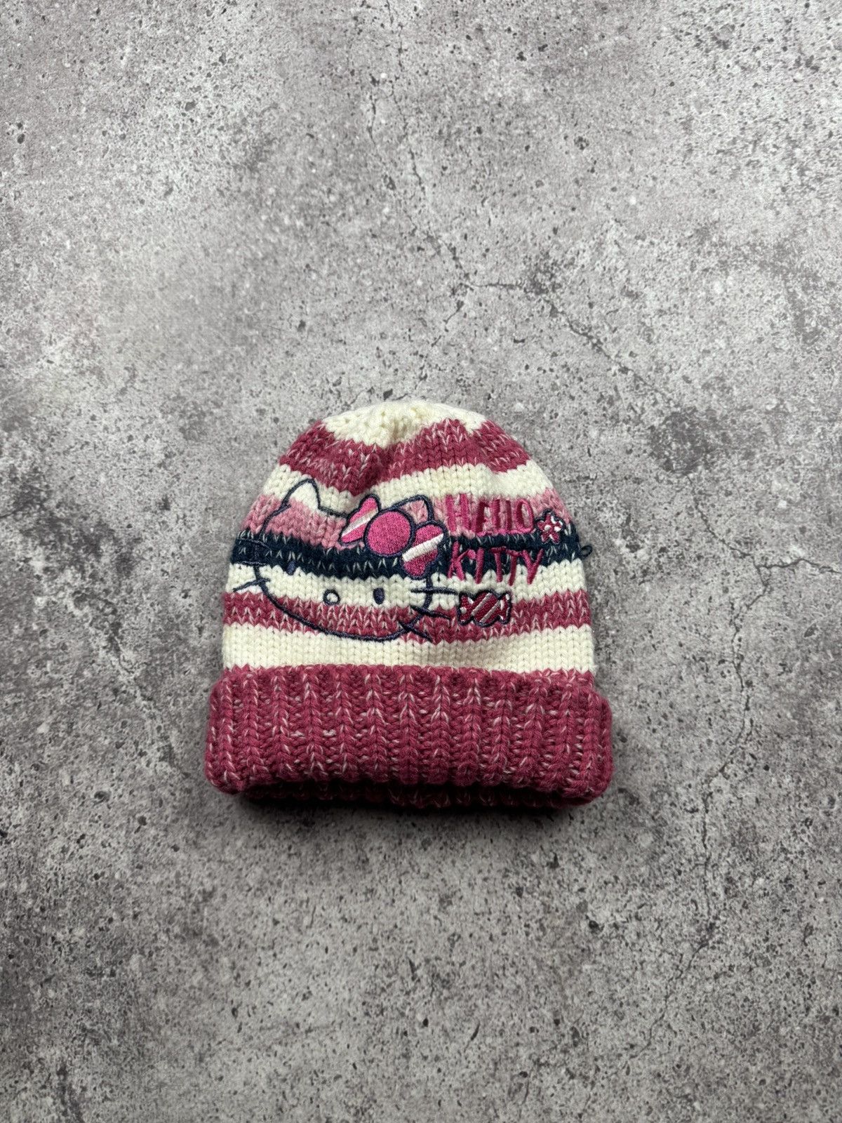 Japanese Brand Vintage Y2K Beanie Hello Kitty Knit Hat Japan street style Size ONE SIZE - 1 Thumbnail
