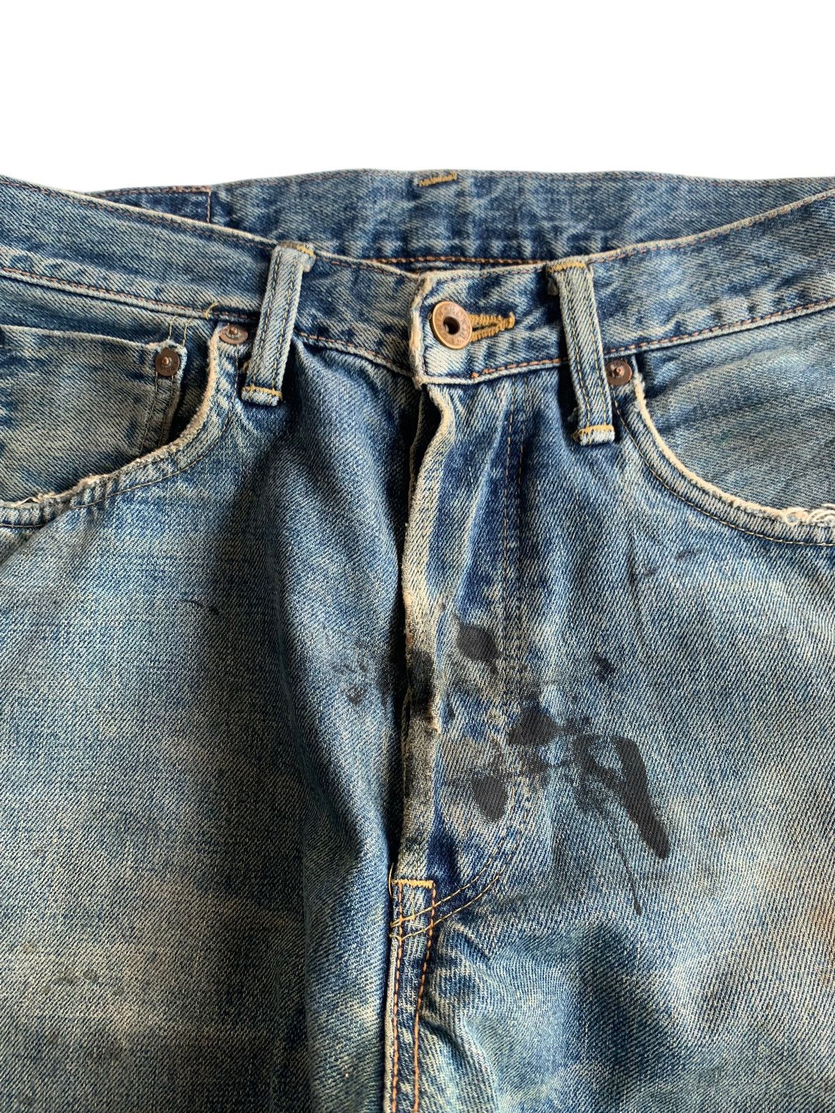 Kapital VINTAGE EDWIN 505X SELVEDGE FADED & RUSTY DISTRESSED DENIM Size US 30 / EU 46 - 15 Thumbnail
